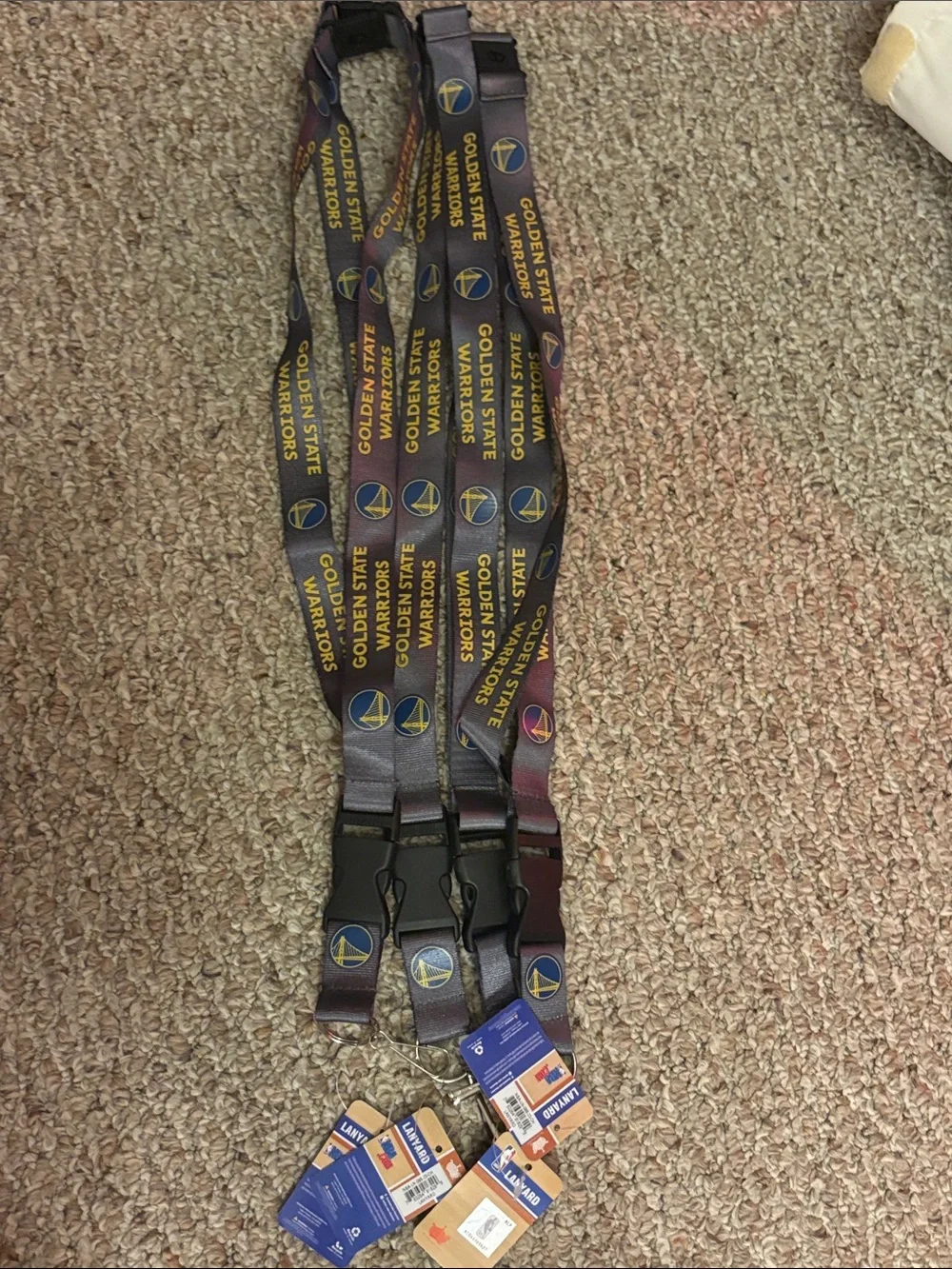 Navy and Yellow Lanyard with Quick-Release Clip